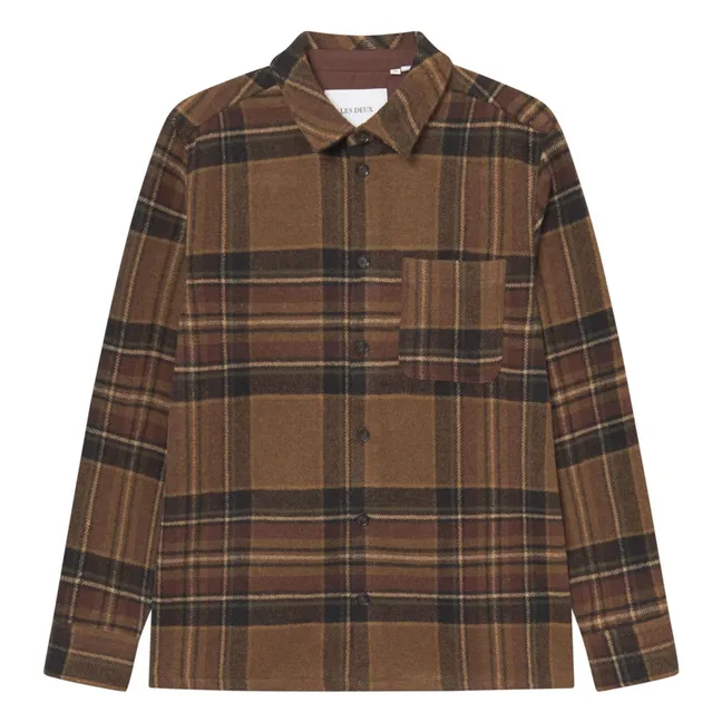 Surchemise Kaleb Carreaux Laine | Marron