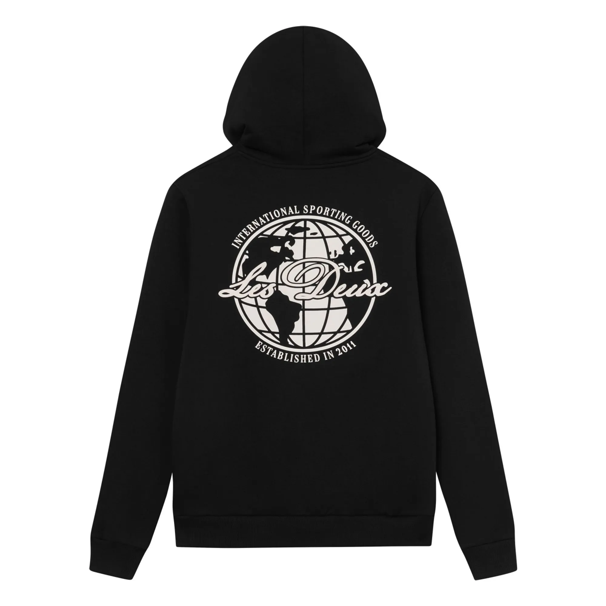 Les Deux Noir Foncé Hoodie Ben Globe Cotton Bio