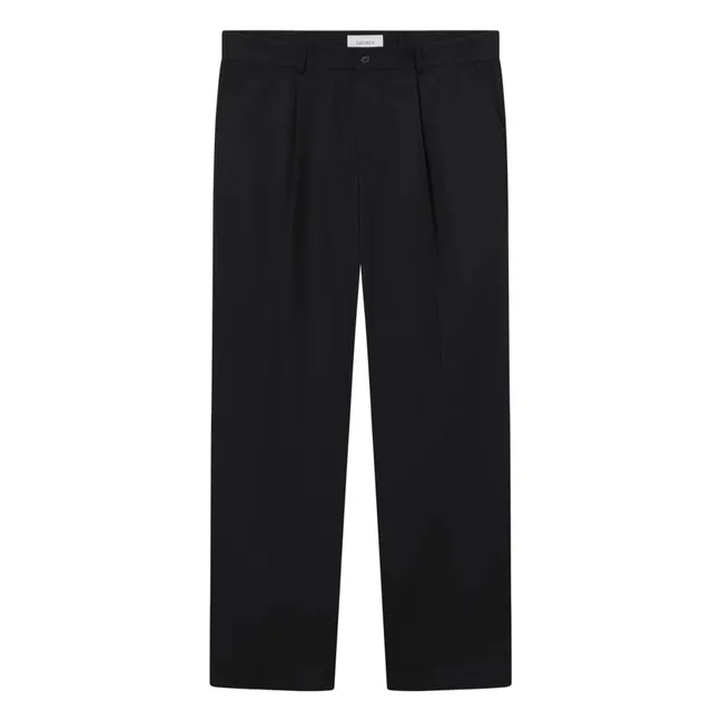 Pantalon Droit Plissé Reece | Noir foncé
