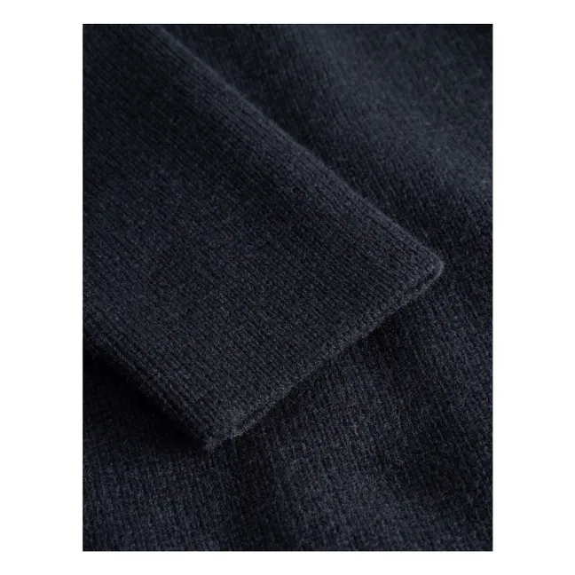 Fischer Milano - Maglia con colletto a coste in lana spessa | Blu scur