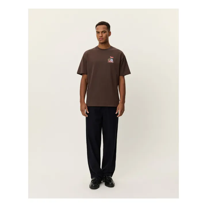 T-Shirt Col Rond Cole Table Cotton Bio | Marron- Image produit n°4