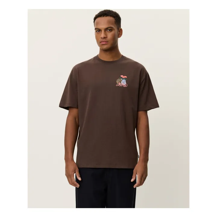 T-Shirt Col Rond Cole Table Cotton Bio | Marron- Image produit n°5
