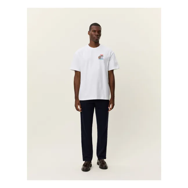 Camiseta de cuello redondo de algodón orgánico Cole Table | Marrón