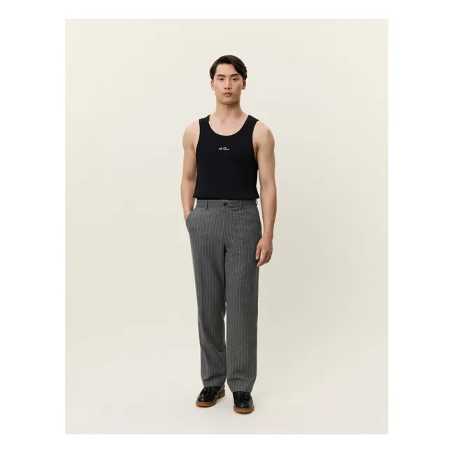 Como Pantalones rectos a rayas Rayas  | Gris