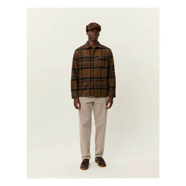 Surchemise Kaleb Carreaux Laine | Marron