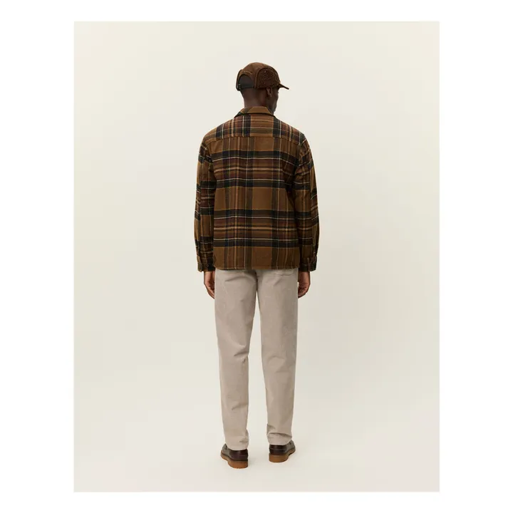 Surchemise Kaleb Carreaux Laine | Marron- Image produit n°5