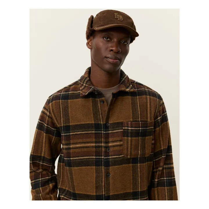 Surchemise Kaleb Carreaux Laine | Marron- Image produit n°4