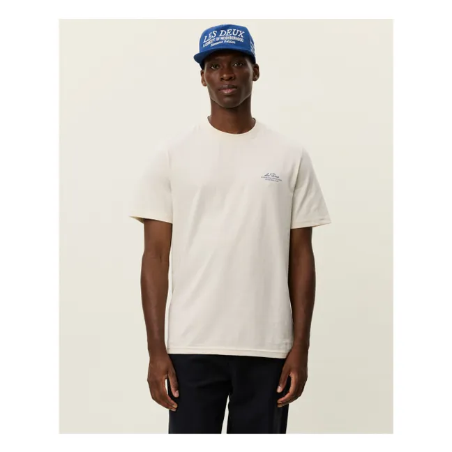 Camiseta de cuello redondo de algodón ecológico Ben Glode | Marfil