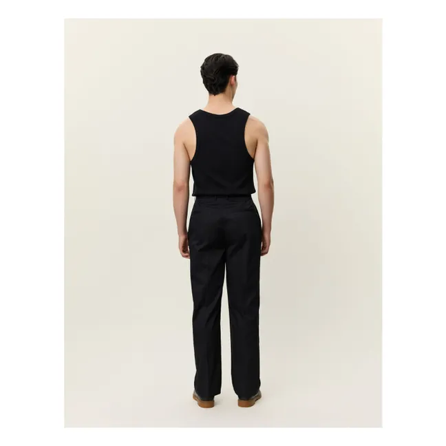 Pantalon Droit Plissé Reece | Noir foncé