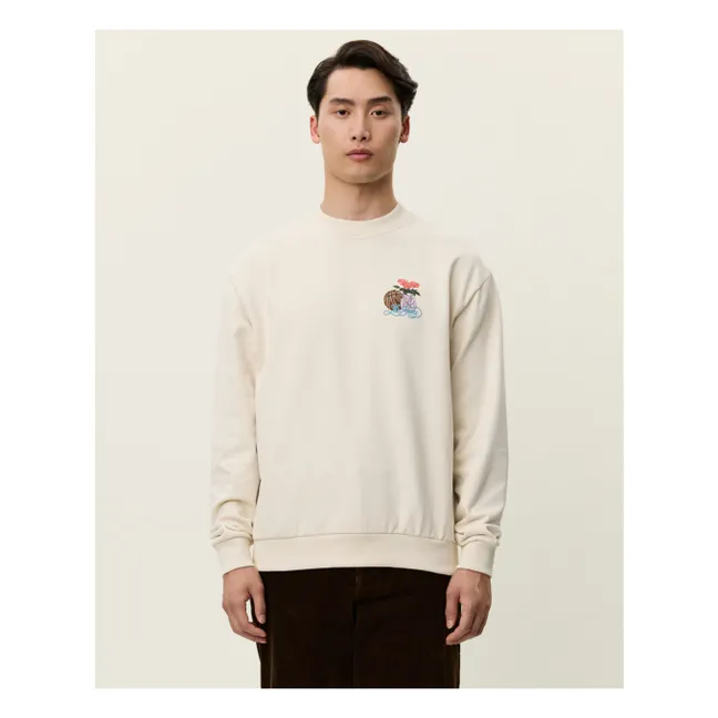 Cole Table Cotton Organic Round Neck Sweater | Ivory