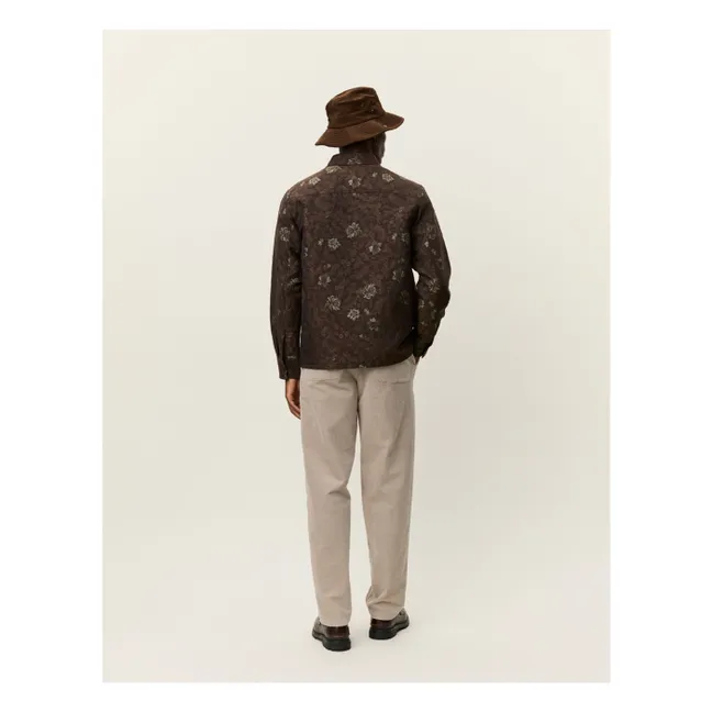 Überhemd Kaleb Jacquard Blume | Braun