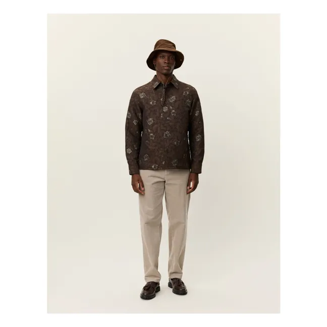 Surchemise Kaleb Jacquard Fleuri | Marron