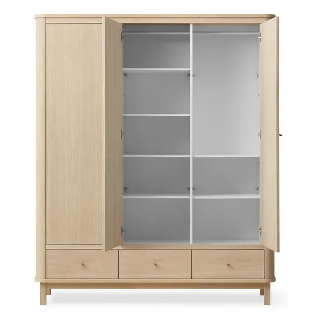 Wood 3-door wardrobe | Oak