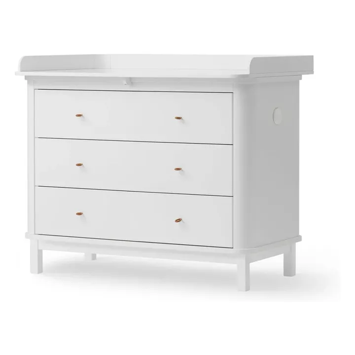 Commode à langer Wood 3 tiroirs | Blanc- Image produit n°0