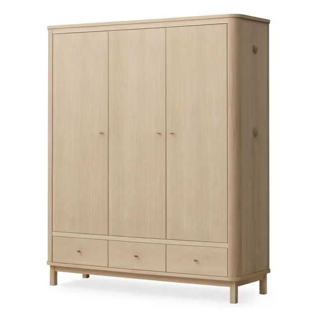 Wood 3-door wardrobe | Oak