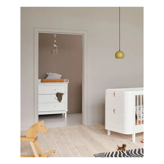 Commode à langer Wood 3 tiroirs | Blanc