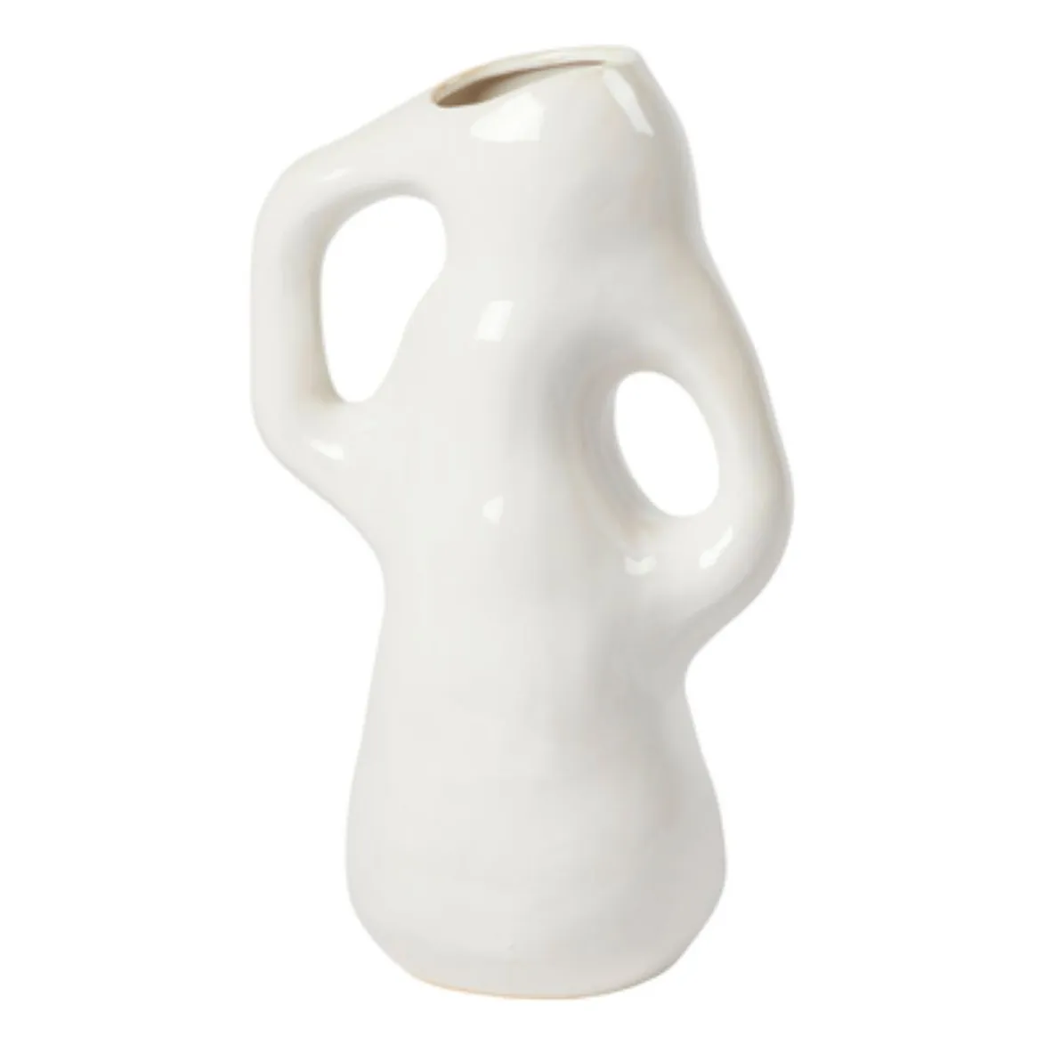 Broste Copenhagen White Isolde Stoneware Vase