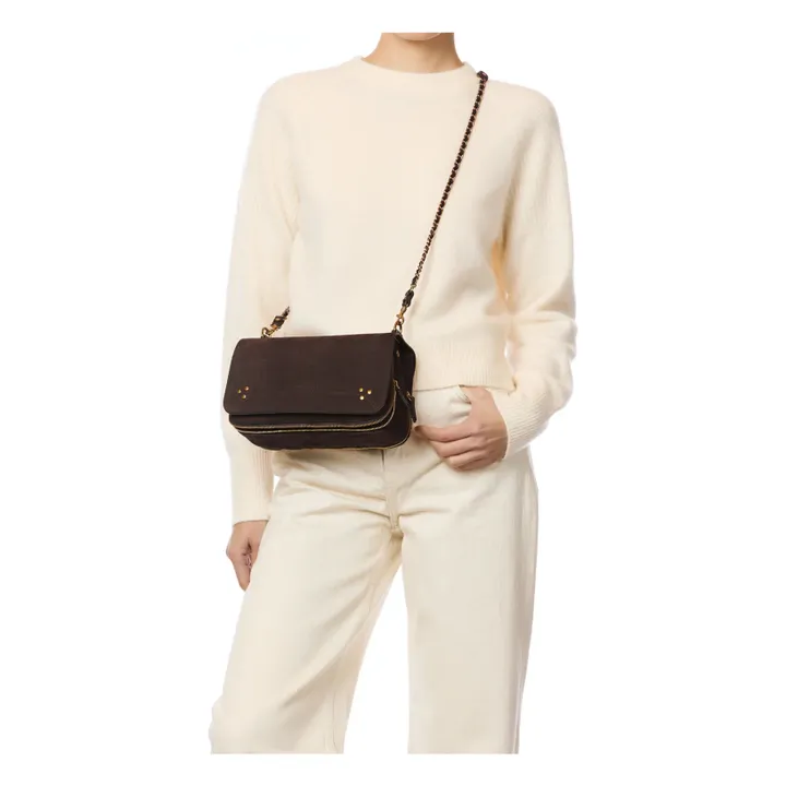 Sac Bobi Taurillon Imprimé Croco | Miel- Image produit n°1