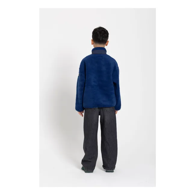 Veste Bi-Matière Façon Sherpa Paulo | Bleu roi