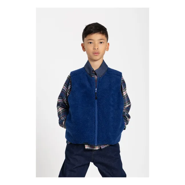 Veste Sans Manches Façon Sherpa Peasy | Bleu roi