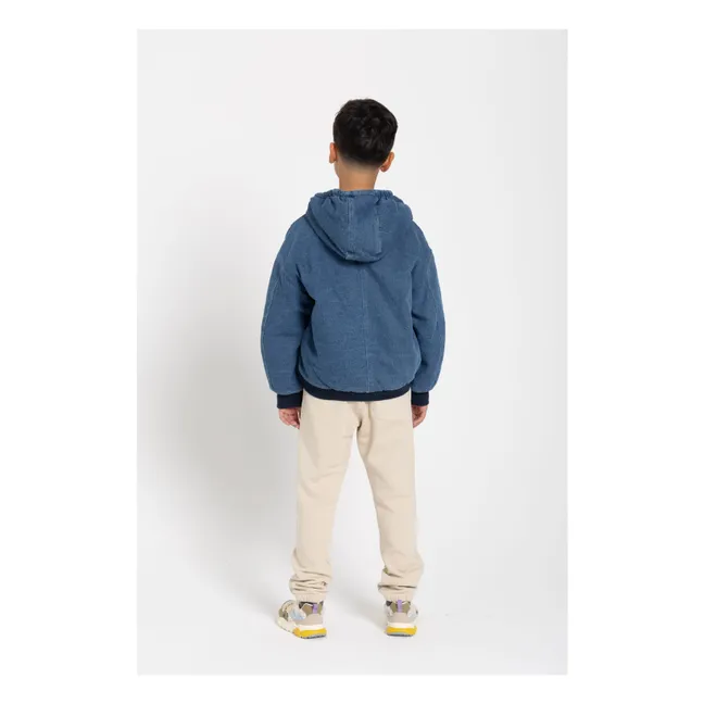 Denim Matt Hooded Jacket | Denim blue