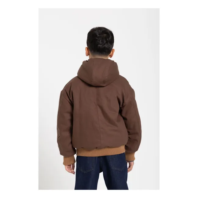 Matt Hooded Jacket | Brown