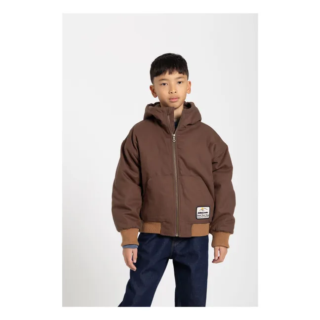 Matt Hooded Jacket | Brown