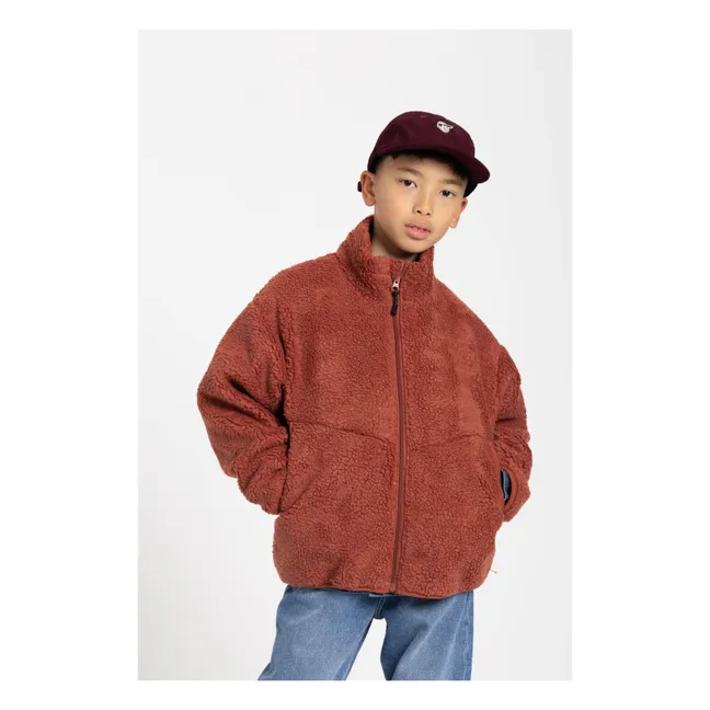 Veste Façon Sherpa Smooth | Brique