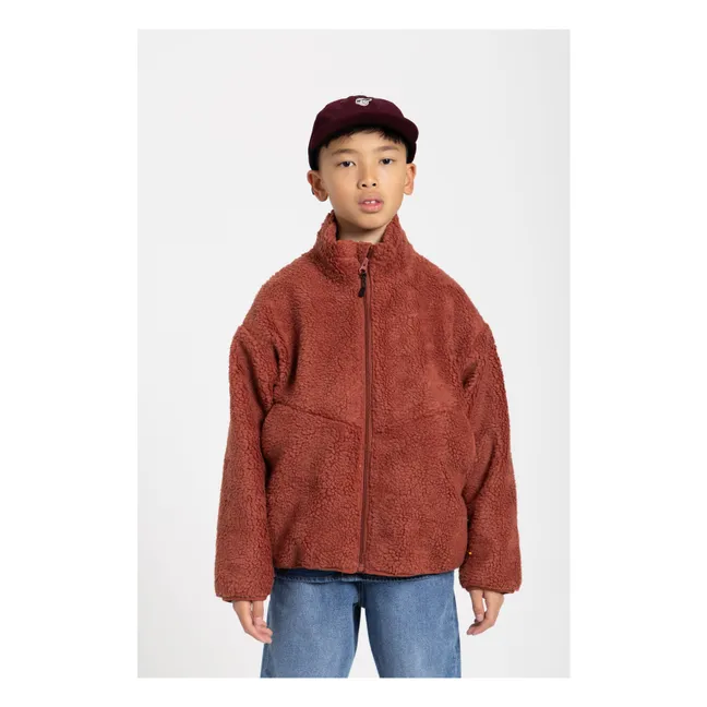 Veste Façon Sherpa Smooth | Brique