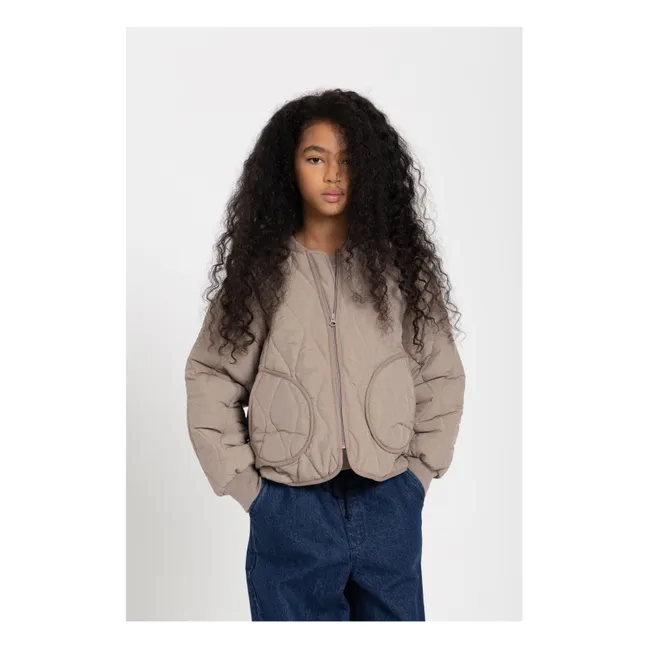 Bomber Matelassé Wooly | Gris taupe