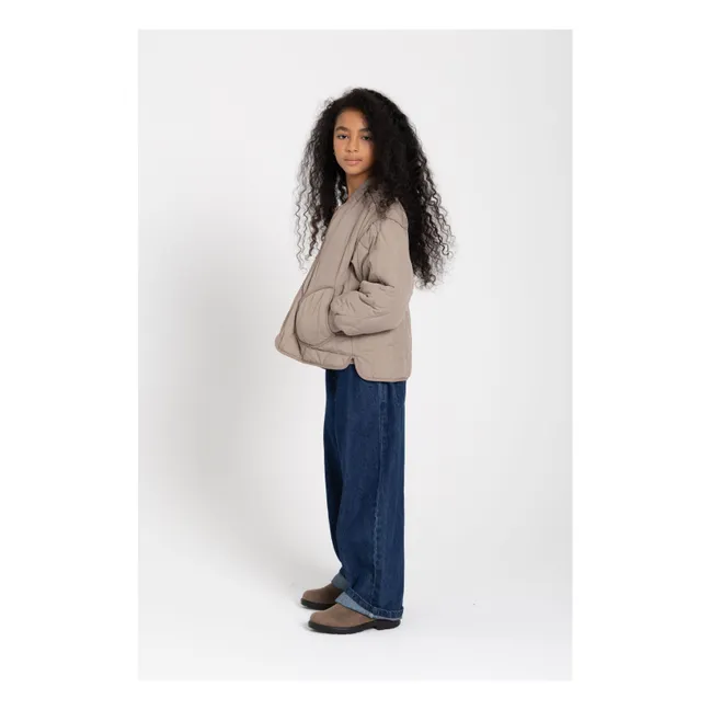 Wooly Quilted Bomber | Taupe grey