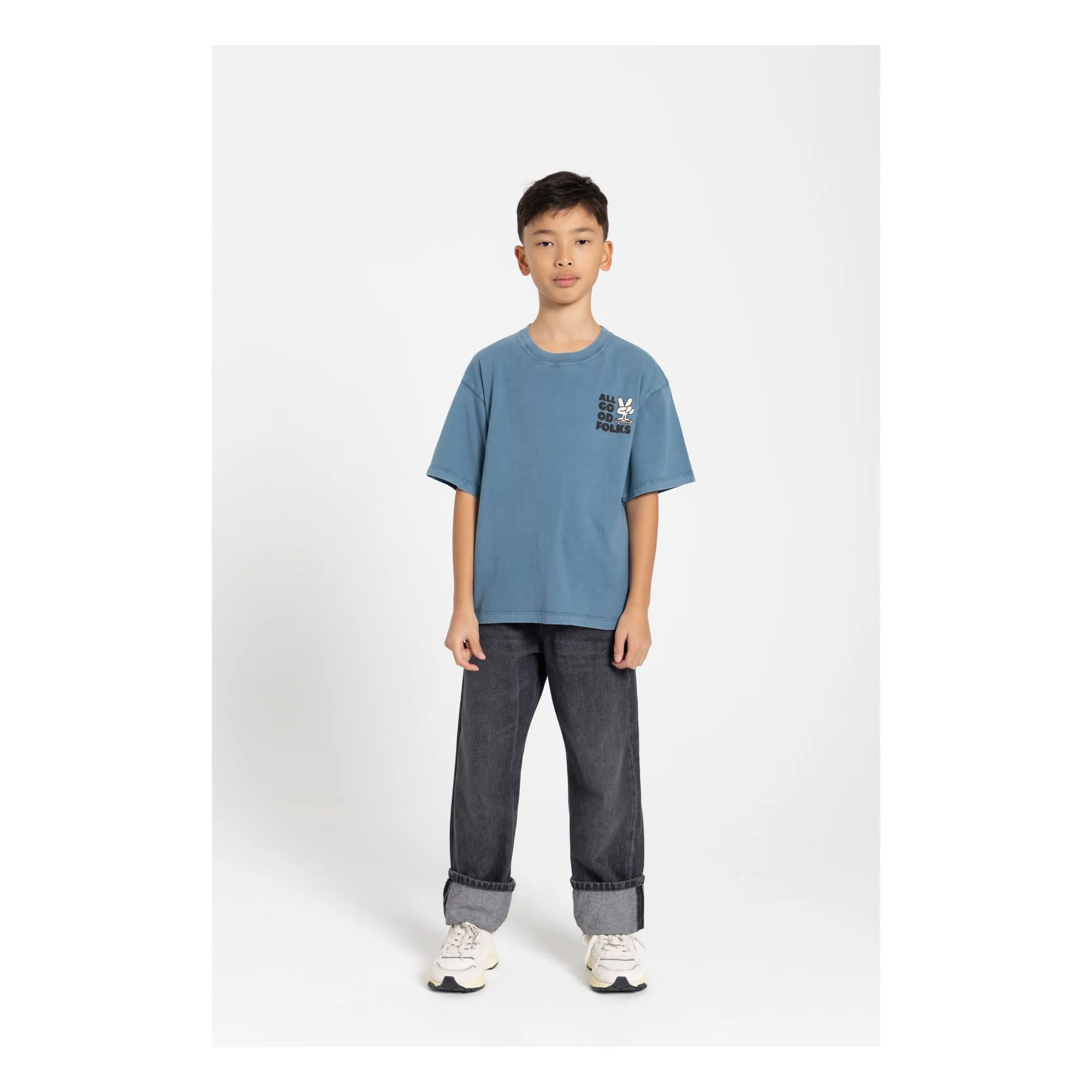 T-shirt Finn Coton Bio | Bleu- Image produit n°11