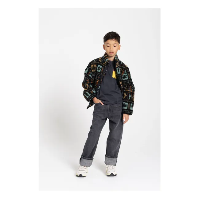 Giacca Sherpa Jacquard Fluffy | Nero