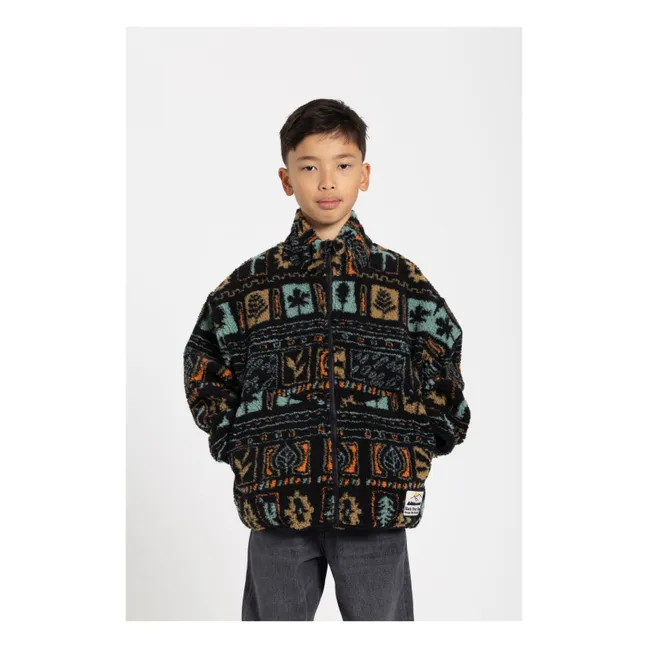 Giacca Sherpa Jacquard Fluffy | Nero