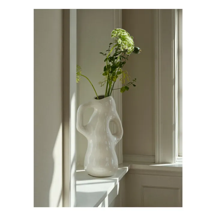 Isolde stoneware vase | White- Product image n°1