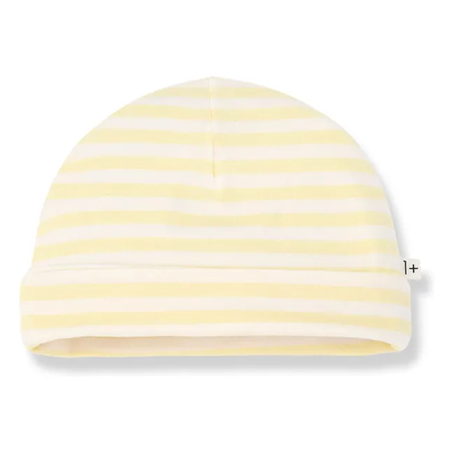 Bonnet Gio Rayé | Jaune pâle