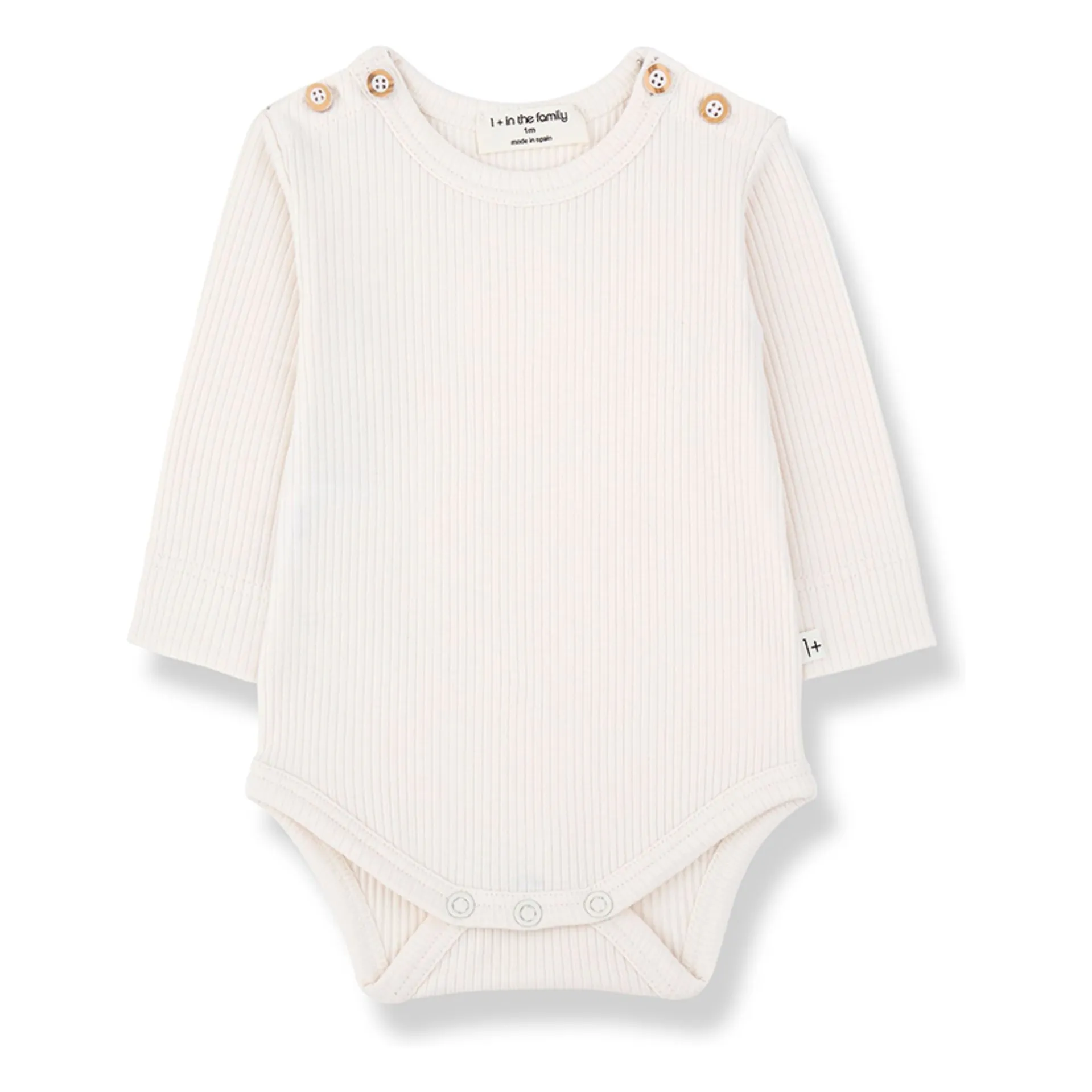 1+ In The Family Ecru Aram Ribbed Bodysuit