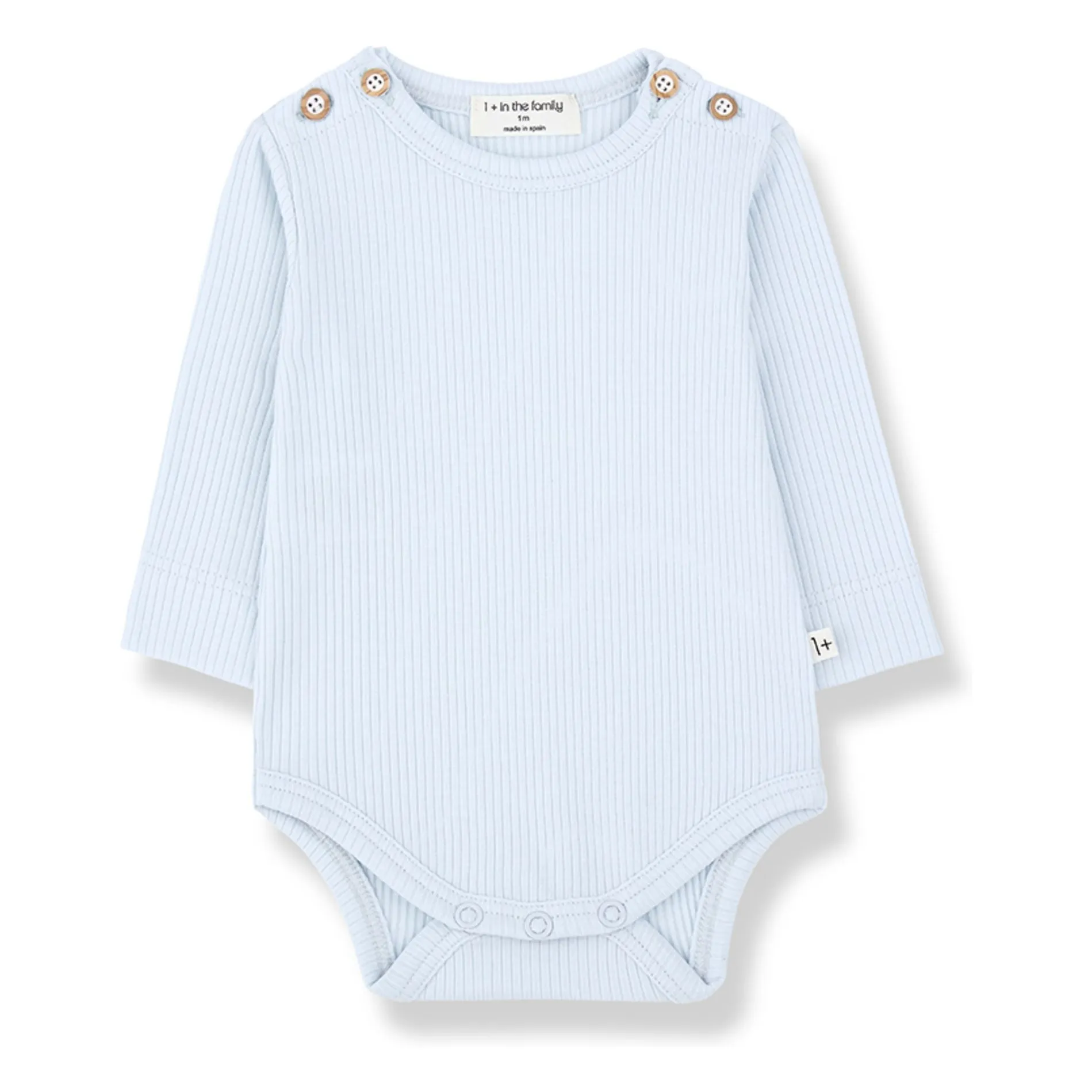 1+ In The Family Pale Blue Aram Ribbed Bodysuit