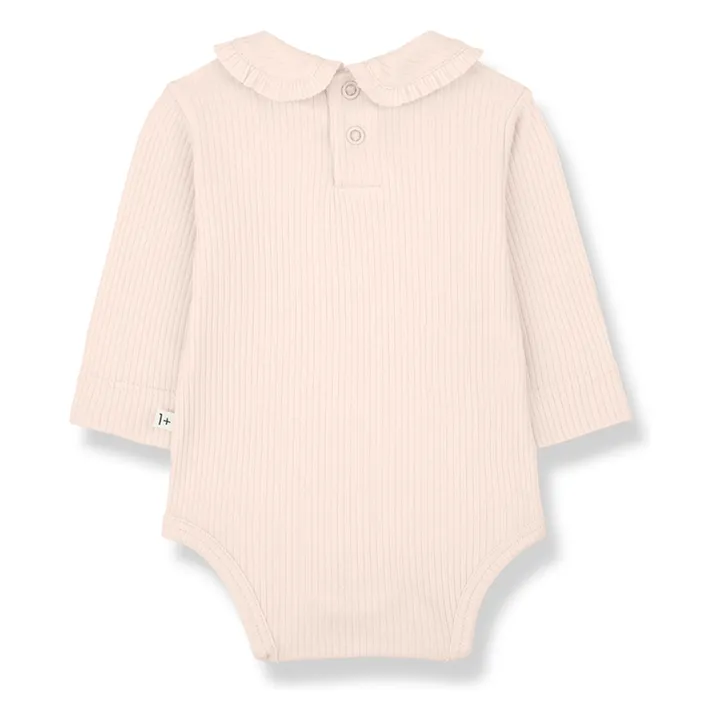 Body de canalé con cuello Claudine Nina  | Beige rosado- Imagen del producto n°1