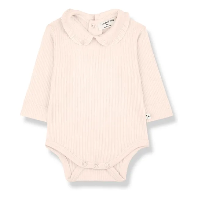 Body a coste con colletto Claudine Nina  | Beige rosato