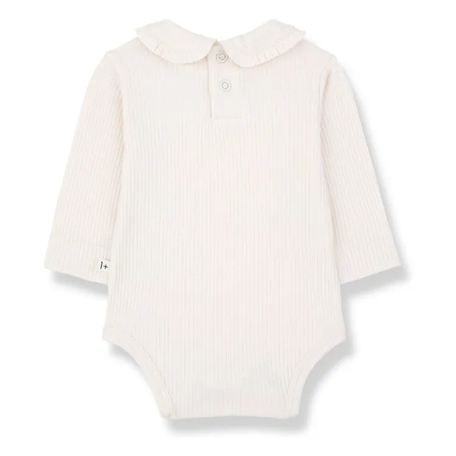Ribbed bodysuit with Claudine collar Nina | Ecru