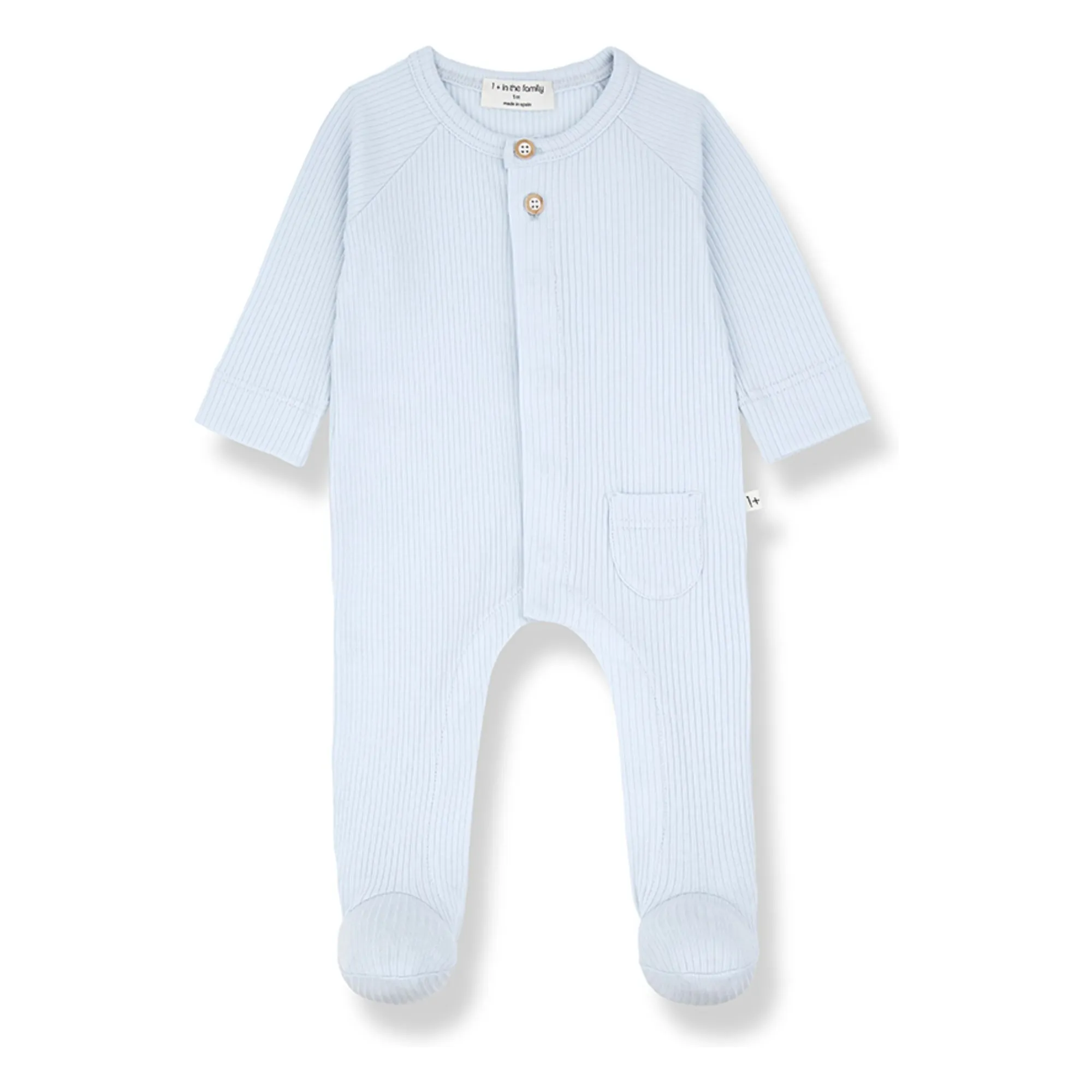 1+ In The Family Pale Blue Ribbed Pyjamas Pau