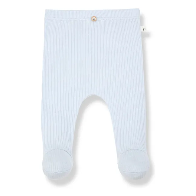 Mia Ribbed Tights | Pale blue