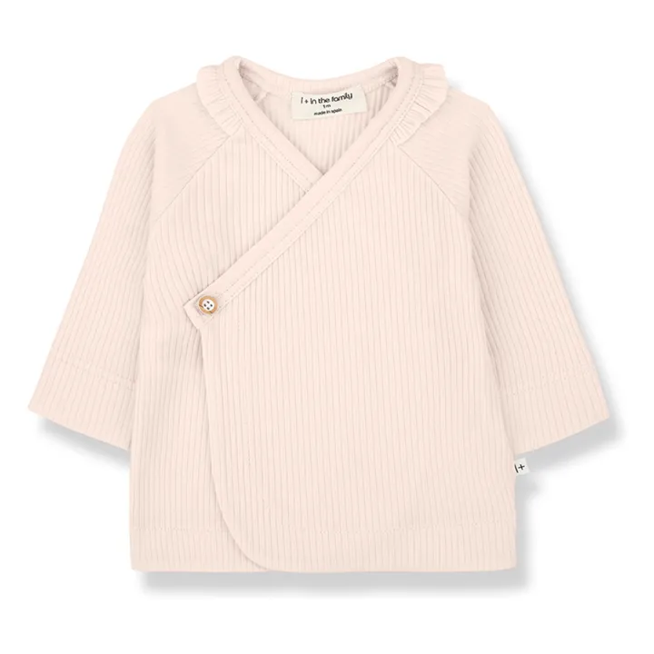 Camiseta de canalé Caterina  | Beige rosado- Imagen del producto n°0