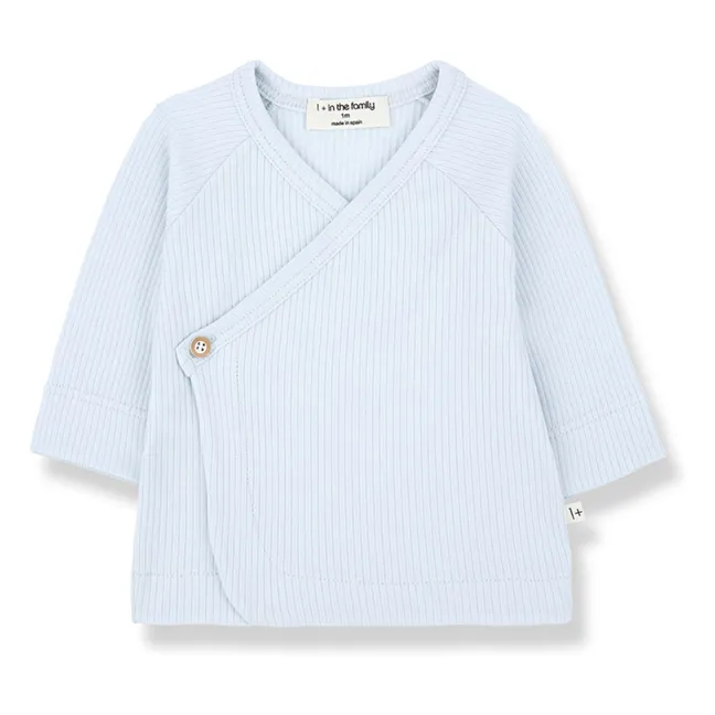 Camiseta de canalé Elodie | Azul Pálido