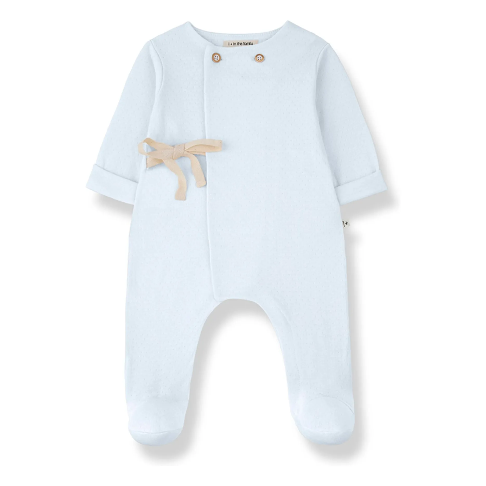 1+ In The Family Pale Blue Pointelle Baptiste Jumpsuit