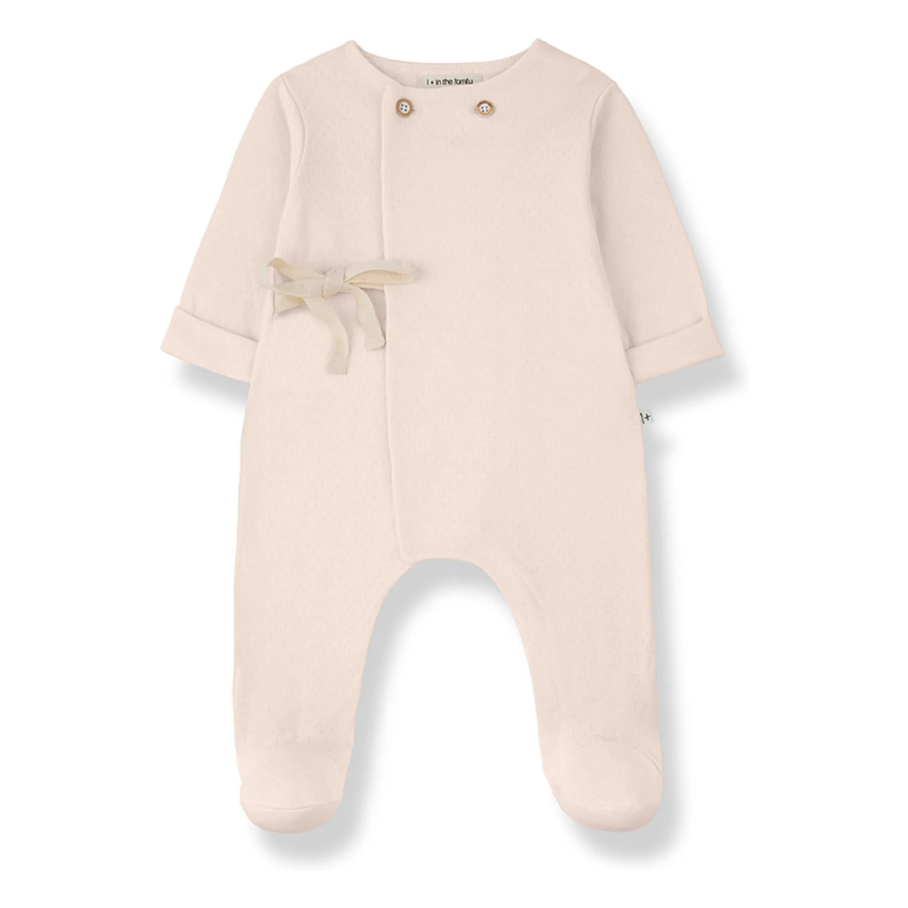 1+ In The Family Beige Pink Pointelle Baptiste Jumpsuit
