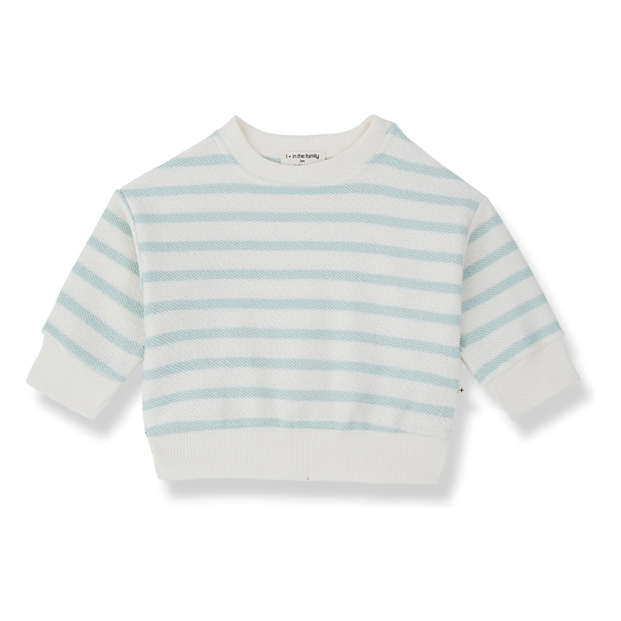 1+ In The Family Almond Green Striped Marroig Sweatshirt