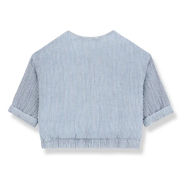 Algaida Striped Denim Jacket Organic Cotton | Light Blue