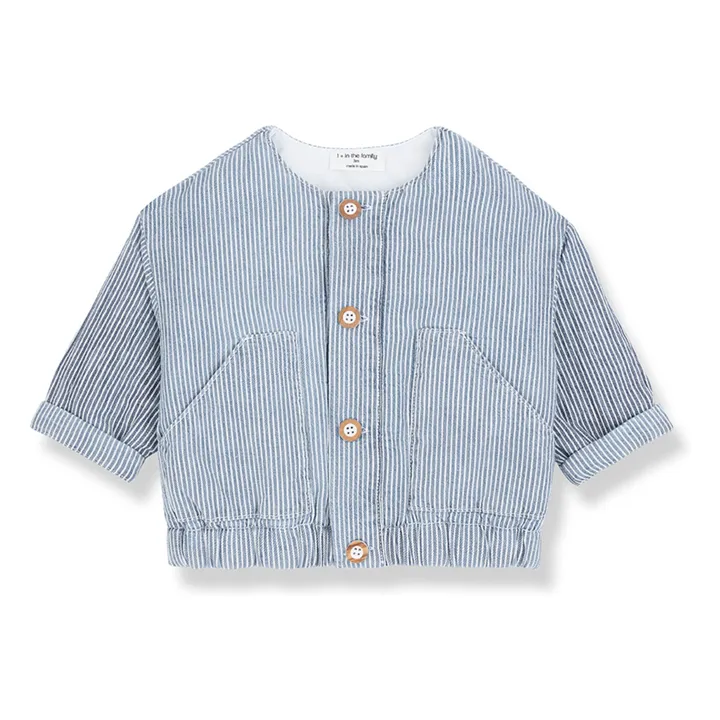 Chaqueta vaquera de rayas Algaida Algodón orgánico | Azul Claro- Imagen del producto n°0